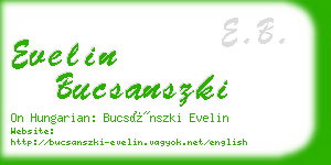 evelin bucsanszki business card